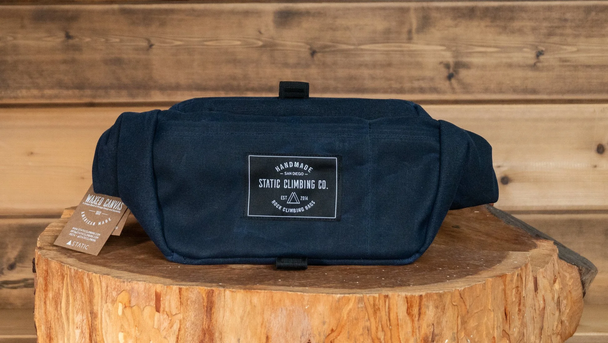 Waxed Canvas Chalk Bucket | NAVY — △STΛTIC Climbing